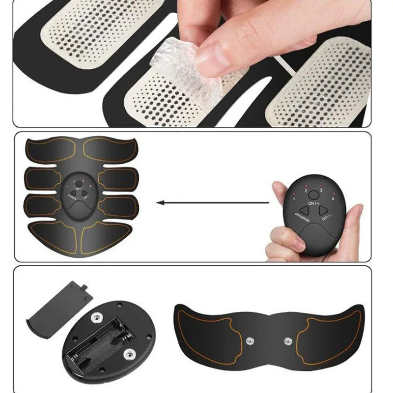 Electric Muscle Stimulator EMS Wireless Buttocks Hip Trainer Abdominal ABS Stimulator Fitness Body Slimming Massager.