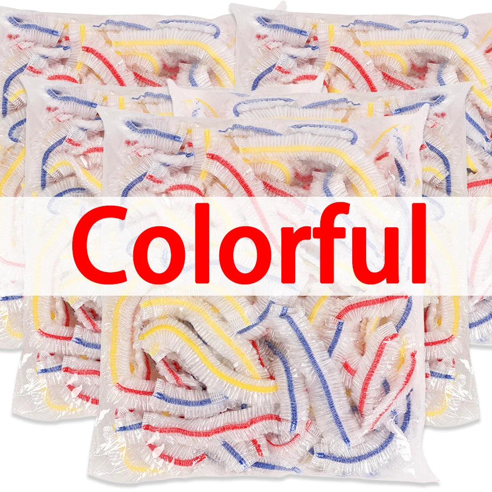 500/50Pcs Disposable Food Cover Fruit Food Cover Elastic Plastic Shower Cap Food Grade Storage Bag Kitchen Organizer Cling Film.