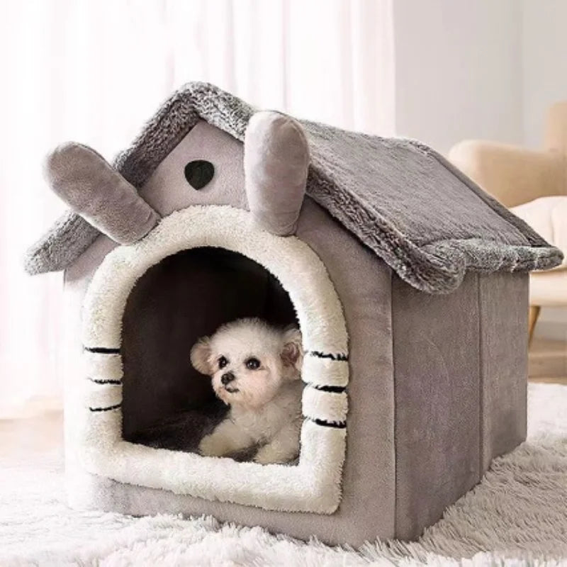 All Seasons Warm Washable Cat Dog House Indoor Soft Removable Cushion Pet Bed Kennel for Small Medium Pets Durable Pet Supplies.