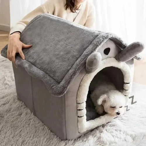 All Seasons Warm Washable Cat Dog House Indoor Soft Removable Cushion Pet Bed Kennel for Small Medium Pets Durable Pet Supplies.