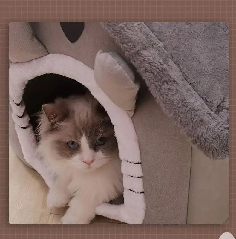 All Seasons Warm Washable Cat Dog House Indoor Soft Removable Cushion Pet Bed Kennel for Small Medium Pets Durable Pet Supplies.