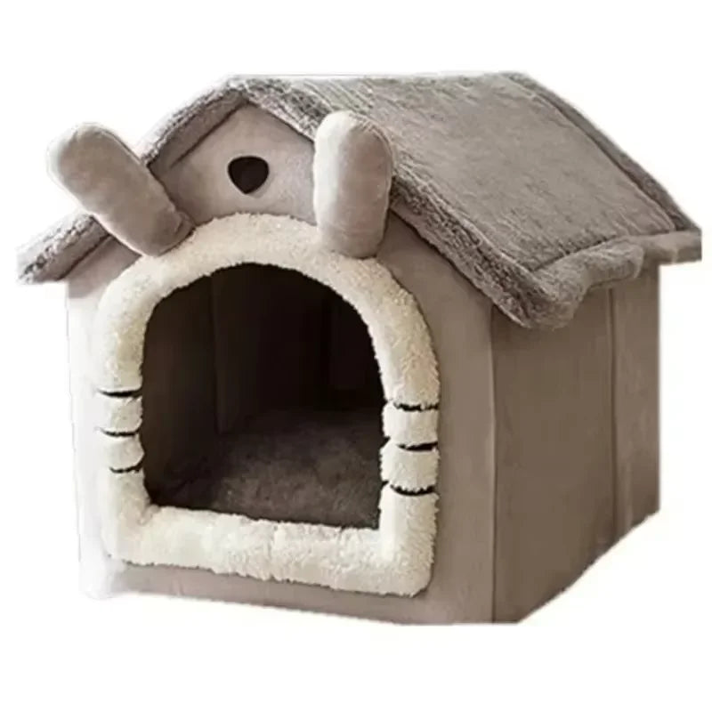 All Seasons Warm Washable Cat Dog House Indoor Soft Removable Cushion Pet Bed Kennel for Small Medium Pets Durable Pet Supplies.