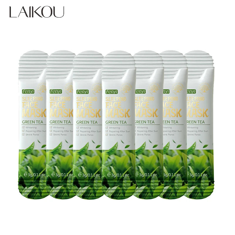 LAIKOU 7pcs Moisturizing Facial Mask Hydrating Sleeping Face Sheet Masks Repairing & Nourishing Night Face Mask Skin Care.