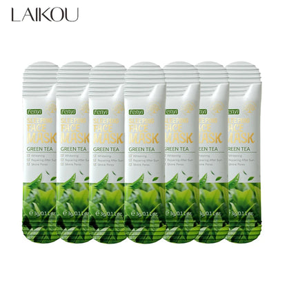 LAIKOU 7pcs Moisturizing Facial Mask Hydrating Sleeping Face Sheet Masks Repairing & Nourishing Night Face Mask Skin Care.