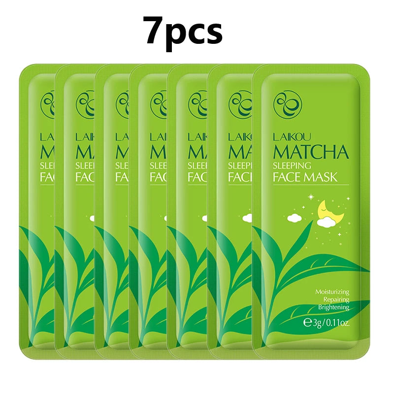 LAIKOU 7pcs Moisturizing Facial Mask Hydrating Sleeping Face Sheet Masks Repairing & Nourishing Night Face Mask Skin Care.