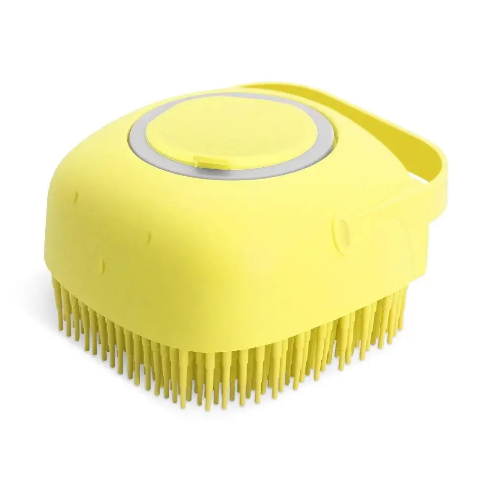 Pet Dog Shampoo Brush 2.7oz 80ml Cat Massage Comb Grooming Scrubber  for Bathing Short Hair Soft Silicone Rubber.