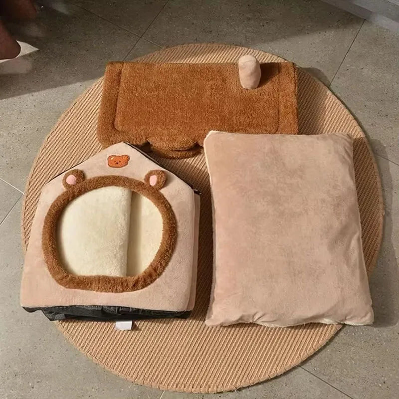Foldable Pet House Removable Washable Cat House Puppy Cave Sofa Pet Bed House for Extra Small Dogs and Small and Medium Cats NEW.