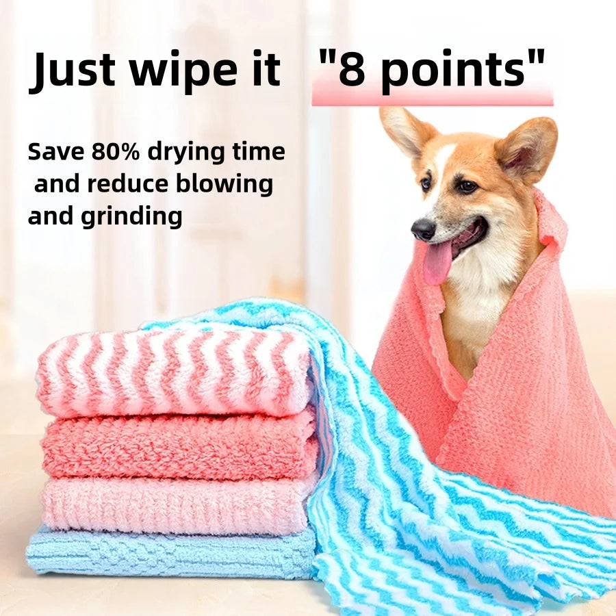 Pet absorbent towel, dog bath towel, strong quick drying large thick bath towel, cat specific bath towel.