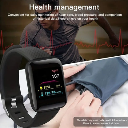 Multifunction Smart Watch For Men Women Kids Message Remind Music Control Sport Step Calories D13 Smartwatch Alarm Clock 116Plus.
