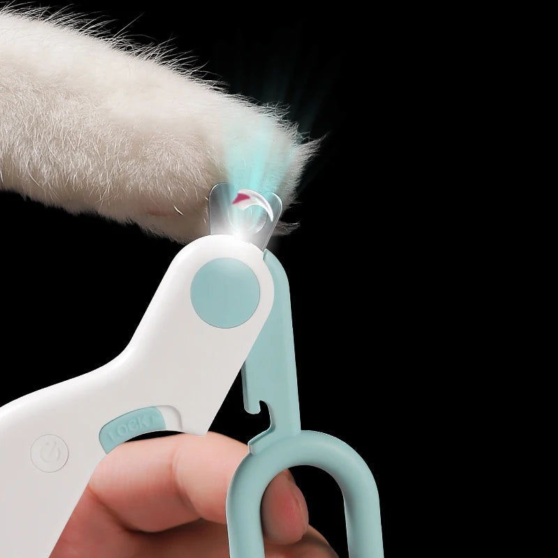 LED Light Cat Dog Nail Clipper Cutter Professional Pet Claw Trimmer with Safety Lock Puppy Kitten Animals Care Grooming Tool Kit.