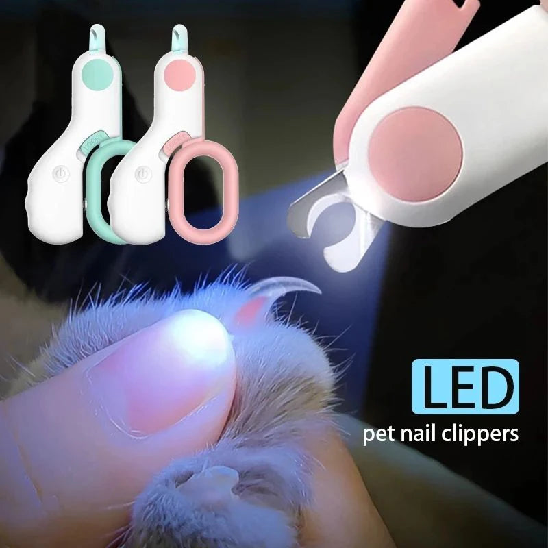 LED Light Cat Dog Nail Clipper Cutter Professional Pet Claw Trimmer with Safety Lock Puppy Kitten Animals Care Grooming Tool Kit.
