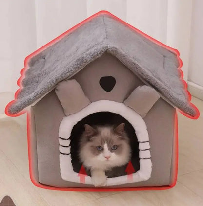 All Seasons Warm Washable Cat Dog House Indoor Soft Removable Cushion Pet Bed Kennel for Small Medium Pets Durable Pet Supplies.
