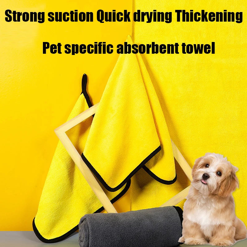 Pet absorbent towel, dog bath towel, strong quick drying large thick bath towel, cat specific bath towel.