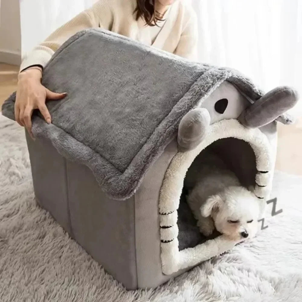 All Seasons Warm Washable Cat Dog House Indoor Soft Removable Cushion Pet Bed Kennel for Small Medium Pets Durable Pet Supplies.
