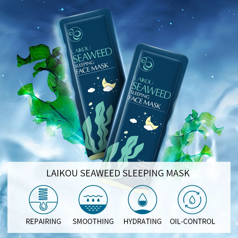 LAIKOU 7pcs Moisturizing Facial Mask Hydrating Sleeping Face Sheet Masks Repairing & Nourishing Night Face Mask Skin Care.