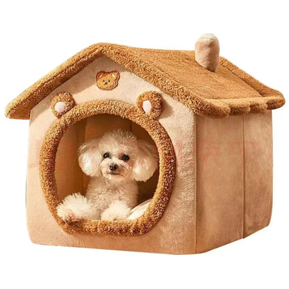 All Seasons Warm Washable Cat Dog House Indoor Soft Removable Cushion Pet Bed Kennel for Small Medium Pets Durable Pet Supplies.